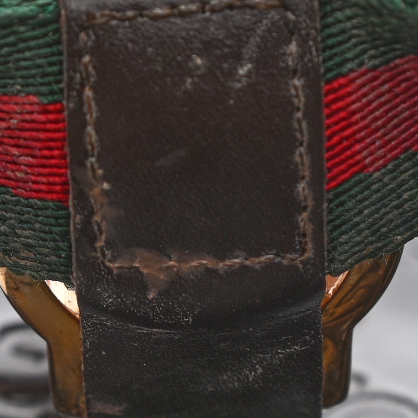 Nylon Guccissima Web Womens Thong Sandals 35 Green Red Black