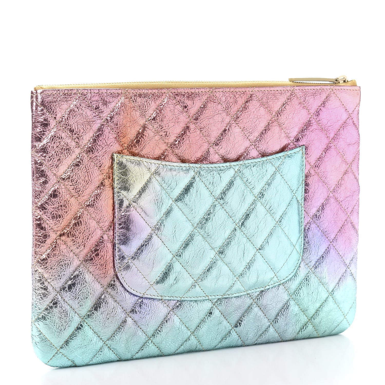Chanel Metallic Goatskin Quilted Medium 2.55 Reissue Cosmetic Case Multicolor 3 of 8