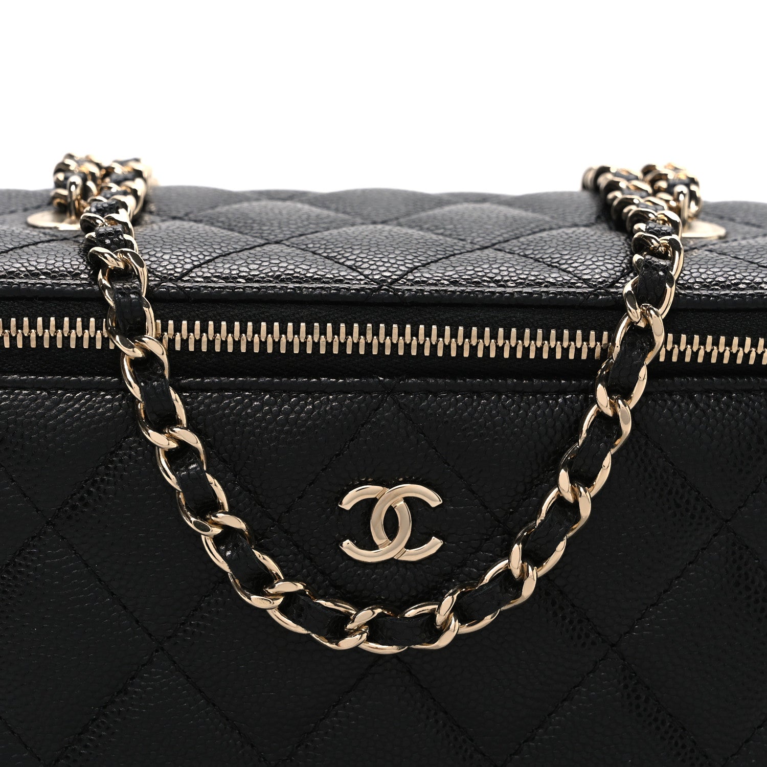 Chanel Caviar Quilted Small Vanity Case With Chain Black 8 of 10