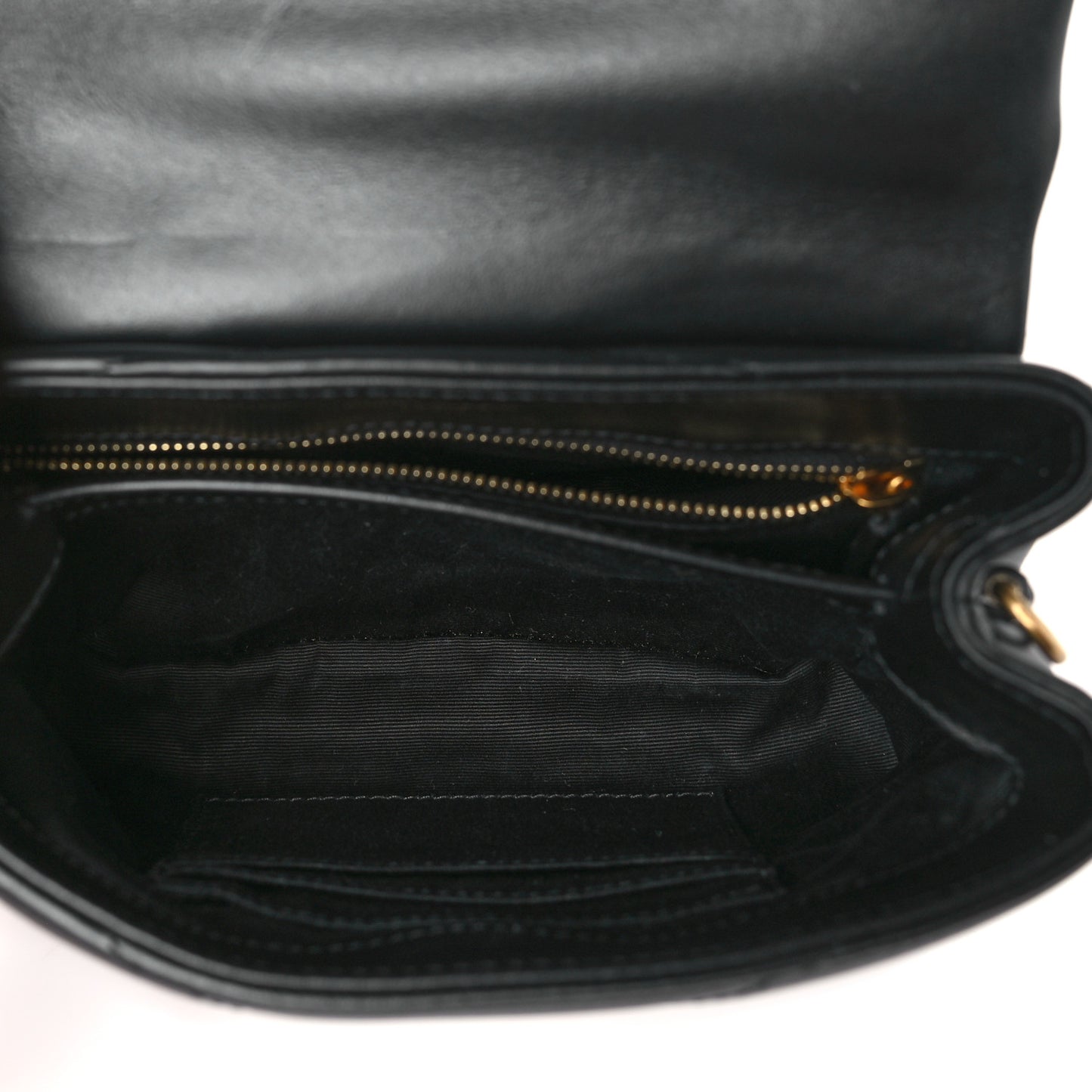 SAINT LAURENT Calfskin Y Quilted Monogram Toy Loulou Crossbody Bag Black
