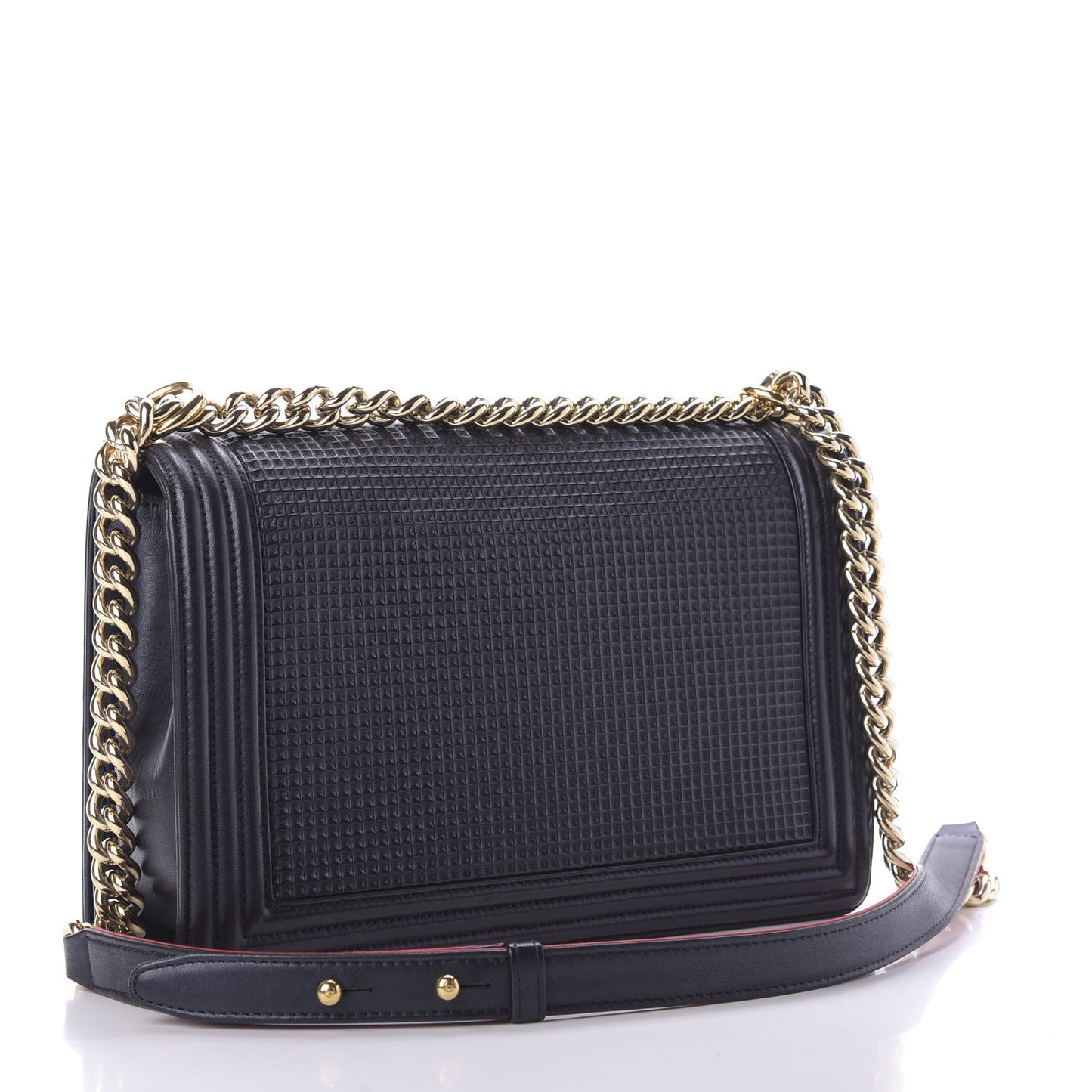Lambskin Embossed New Medium Boy Cube Flap Navy