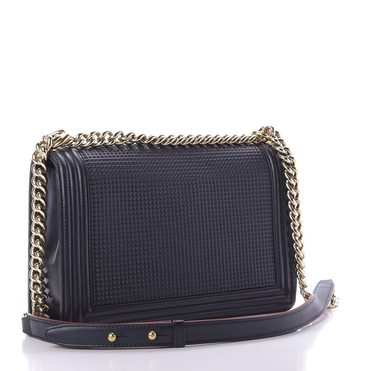 Chanel Lambskin Embossed New Medium Boy Cube Flap Navy 3 of 10