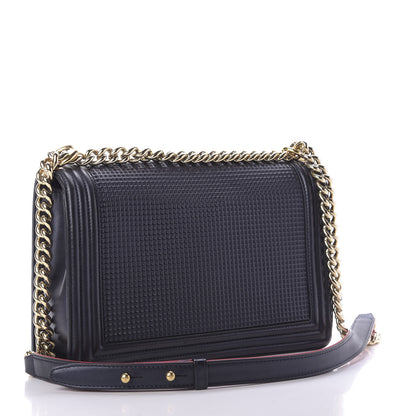Chanel Lambskin Embossed New Medium Boy Cube Flap Navy 3 of 10