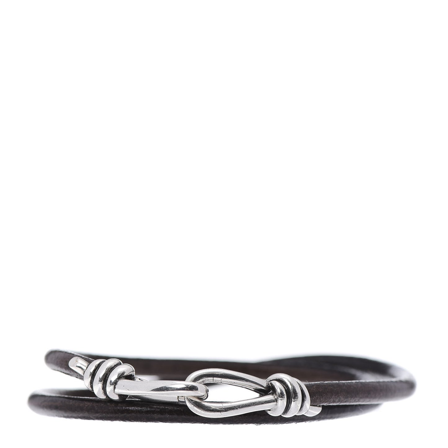 Sterling Silver Leather Paloma Picasso Knot Double Wrap Bracelet