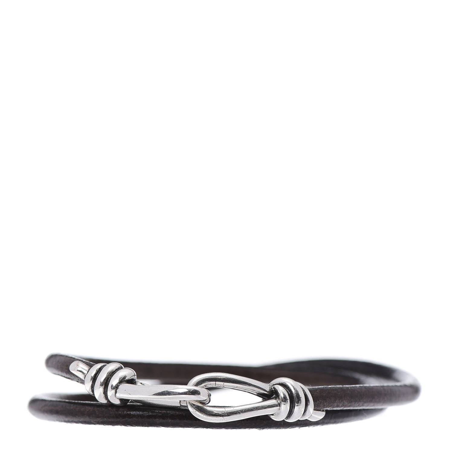 Tiffany Sterling Silver Leather Paloma Picasso Knot Double Wrap Bracelet 1 of 4