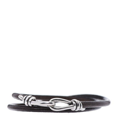 Tiffany Sterling Silver Leather Paloma Picasso Knot Double Wrap Bracelet 1 of 4