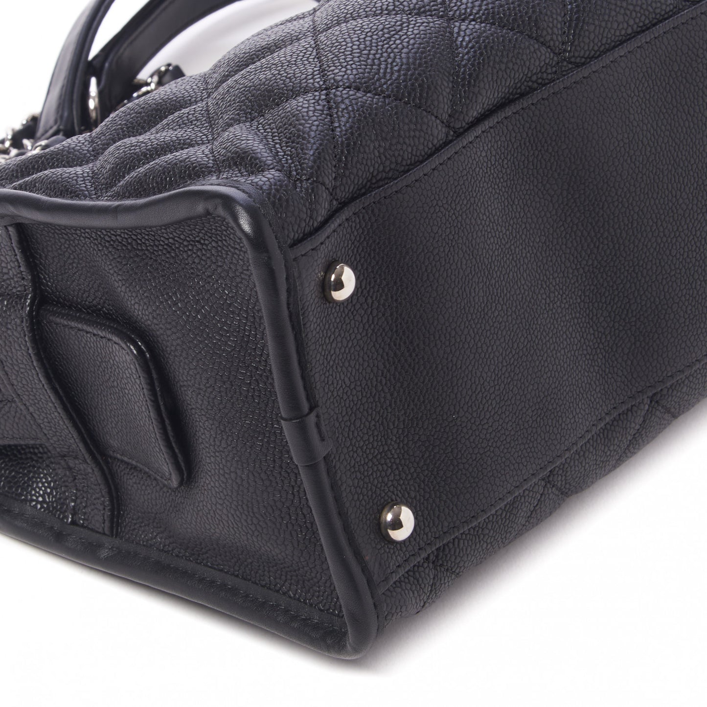 Caviar Quilted French Riviera Tote Black
