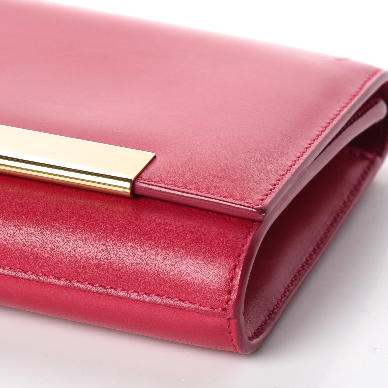 Saint Laurent Patent Grain de Poudre Lutetia Flap Clutch Fuchsia 11 of 13