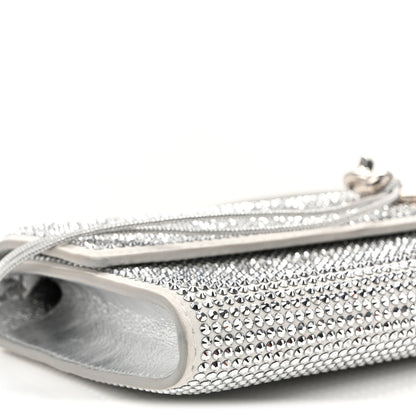 Bottega Veneta Nappa Crystal Long Andiamo Top Handle Clutch White 8 of 9