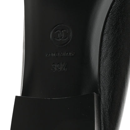 Chanel Lambskin Patent Cap Toe Ballerina Flats 39.5 Black 7 of 9