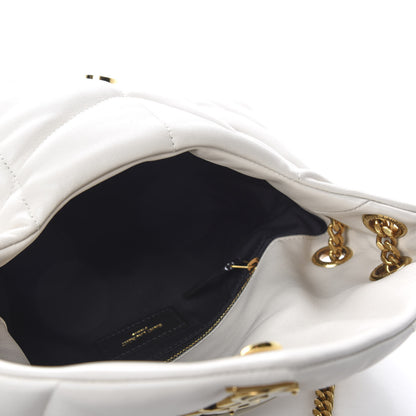 Saint Laurent Lambskin Quilted Small Loulou Puffer Monogram Chain Satchel Crema Soft 5 of 12