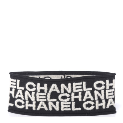 Chanel Cashmere Logo Headband Black White 1 of 4