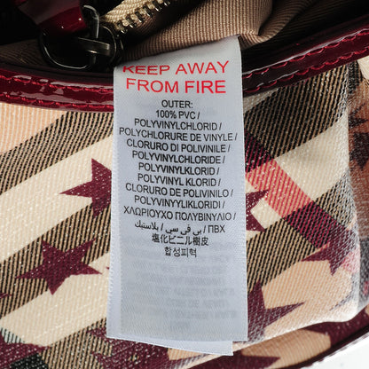 Burberry Patent Supernova Check Stars Small Hernville Hobo Berry Red 9 of 9