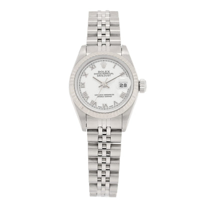 Rolex Stainless Steel 18K White Gold 26mm Oyster Perpetual Datejust Watch White Roman 69174 1 of 4