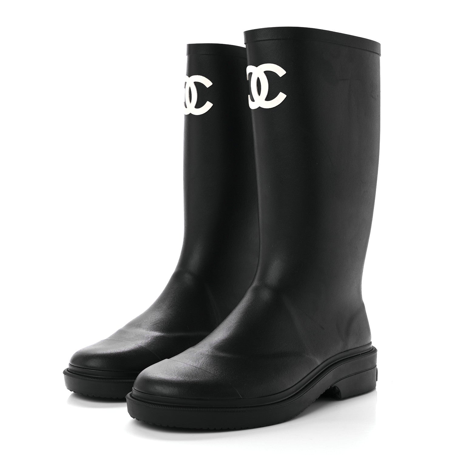 Chanel Caoutchouk CC High Boots 39 Black 3 of 11