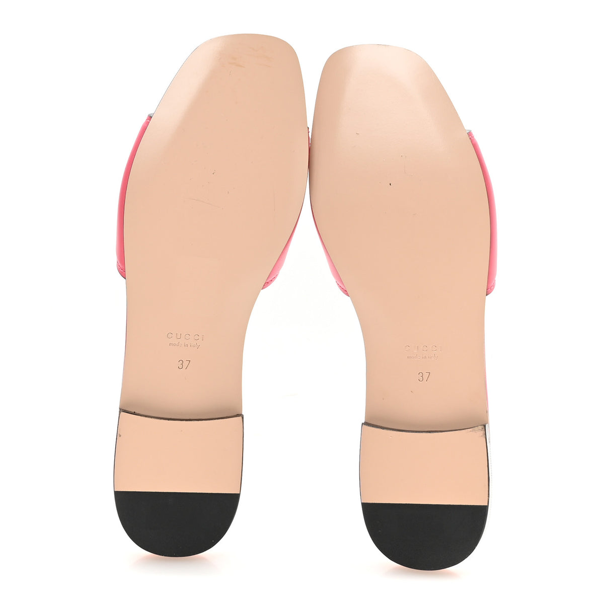 Gucci Cosmos Softy Calfskin Interlocking G Cut Out Slide Sandals 37 Rhodamine Pink 6 of 8