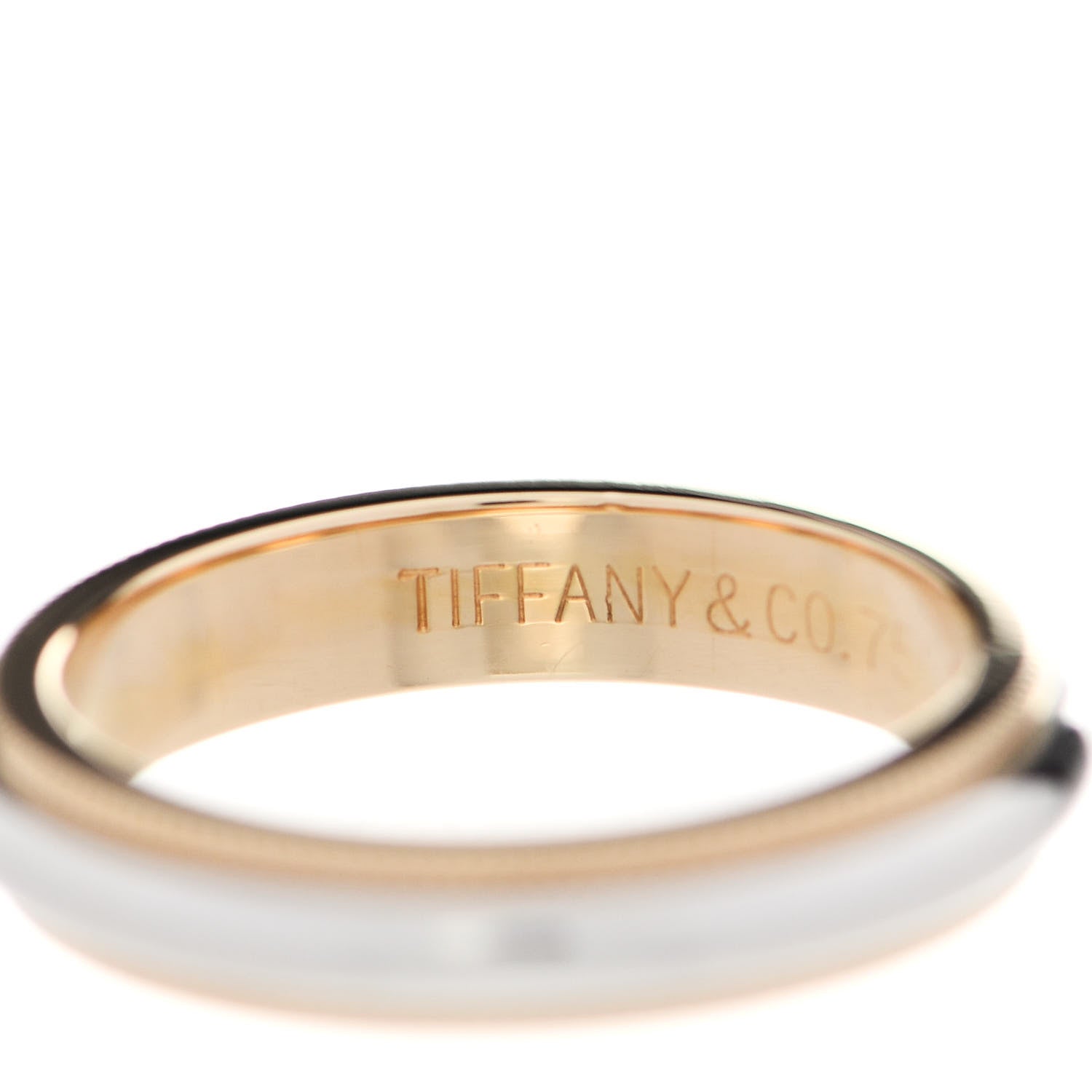 Tiffany Platinum 18K Yellow Gold 4mm Together Milgrain Wedding Band Ring 49 5 4 of 5