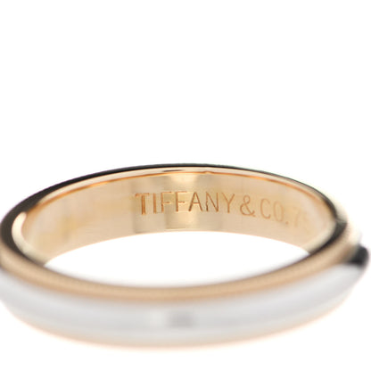 Tiffany Platinum 18K Yellow Gold 4mm Together Milgrain Wedding Band Ring 49 5 4 of 5