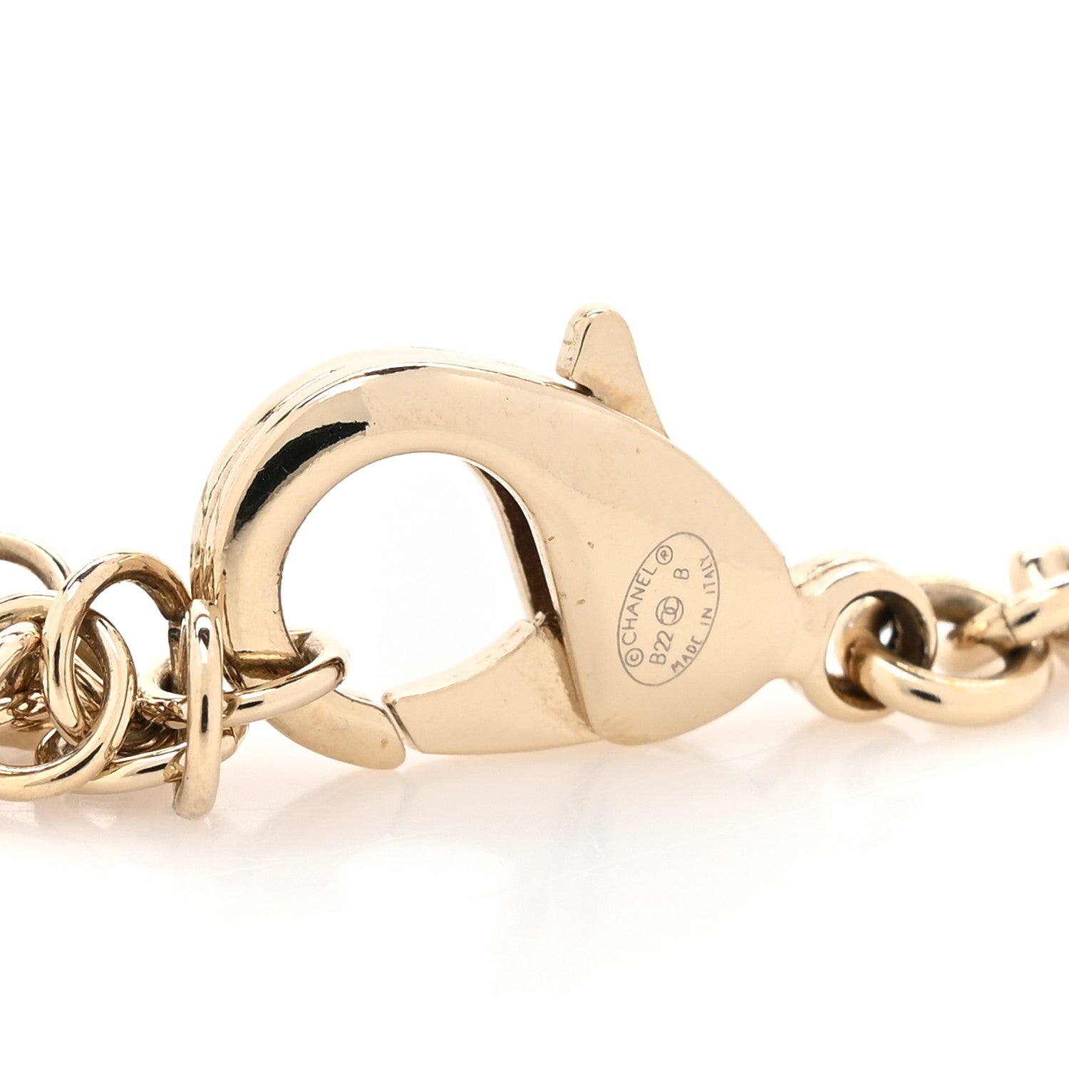 Chanel Pearl Crystal Bead Chain Heart CC Belt 80 Gold Black 3 of 4