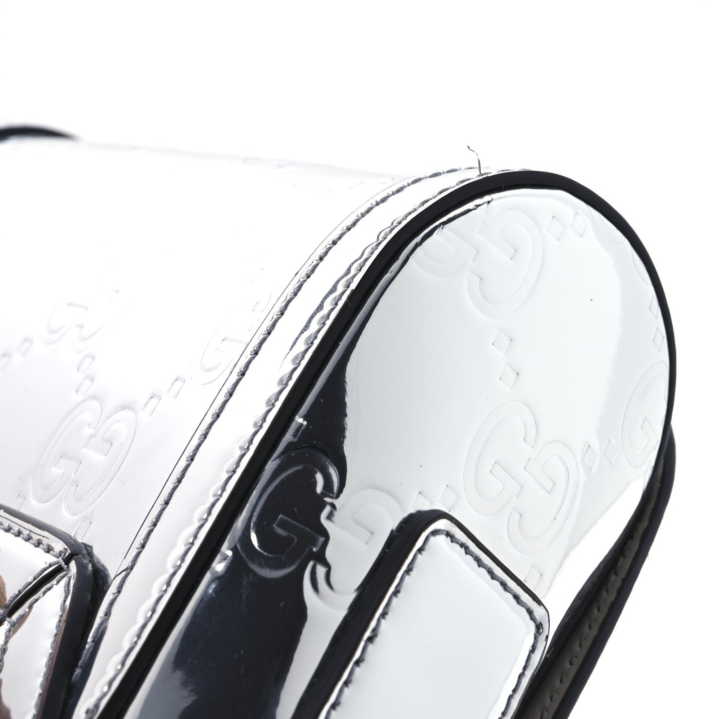 Guccissima Mirror Effect Mini Crossbody Silver Sphinx