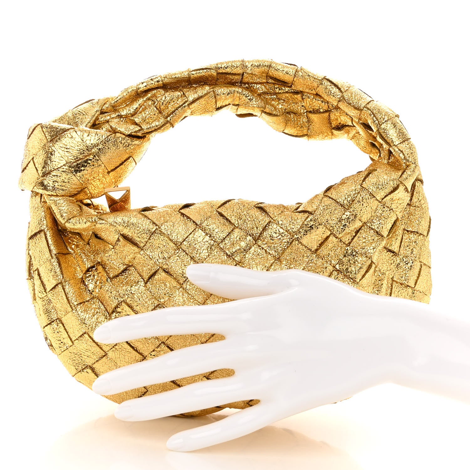 Bottega Veneta Metallic Nappa Intrecciato Mini Jodie Gold 2 of 9