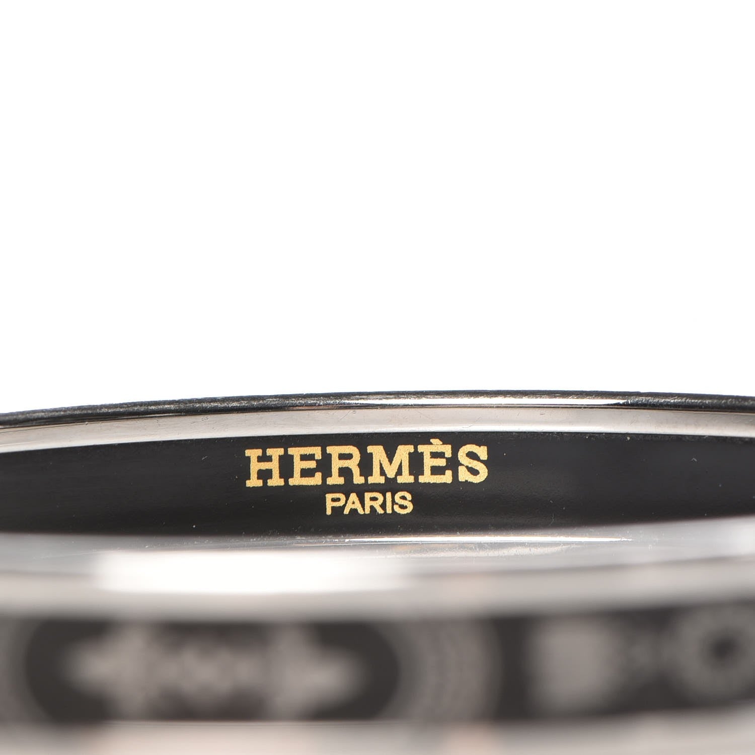 Hermes Enamel Printed Grand Apparat Narrow Bracelet 62 Black 5 of 6