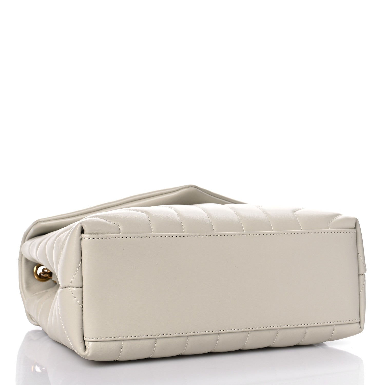 Saint Laurent Calfskin Y Quilted Monogram Small Loulou Chain Satchel Blanc Vintage 3 of 9
