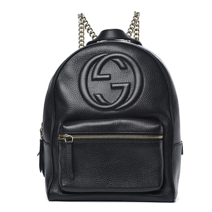 Gucci Pebbled Calfskin Soho Chain Backpack Black 1 of 11