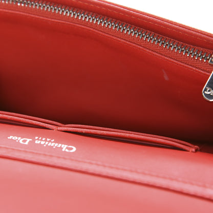 Christian Dior Grained Calfskin Diorama Wallet on Chain Pouch Red 10 of 13