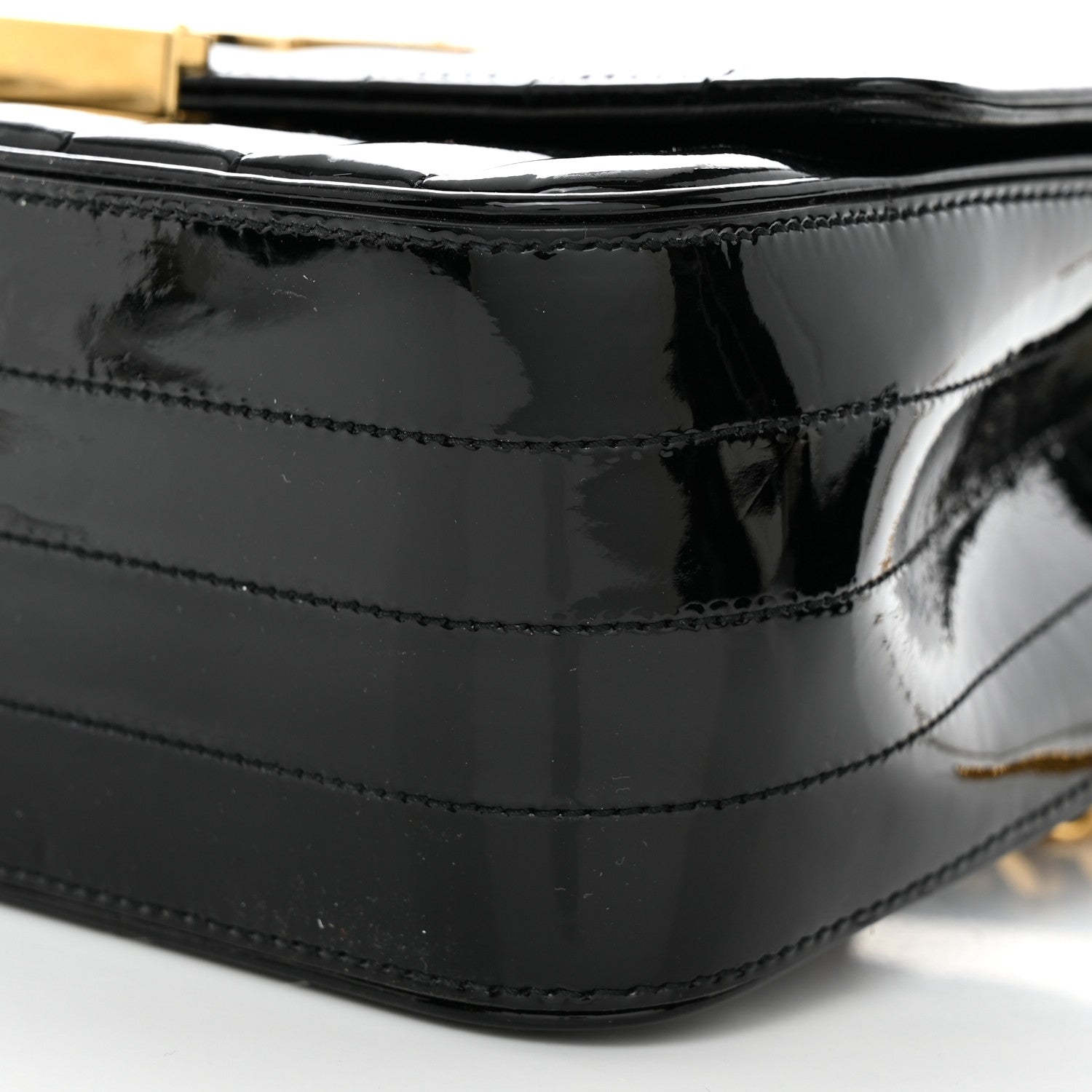 Saint Laurent Patent Matelasse Monogram Large Vicky Chain Bag Black 11 of 11