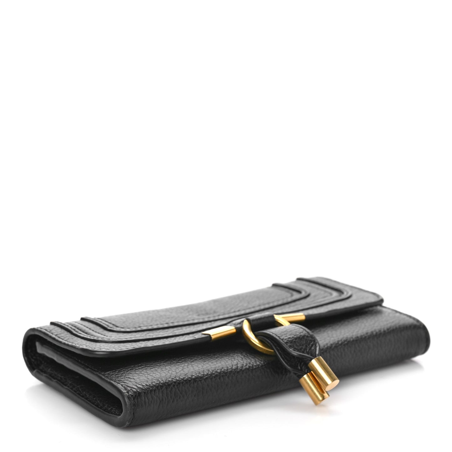 Calfskin Marcie Continental Flap Wallet Black