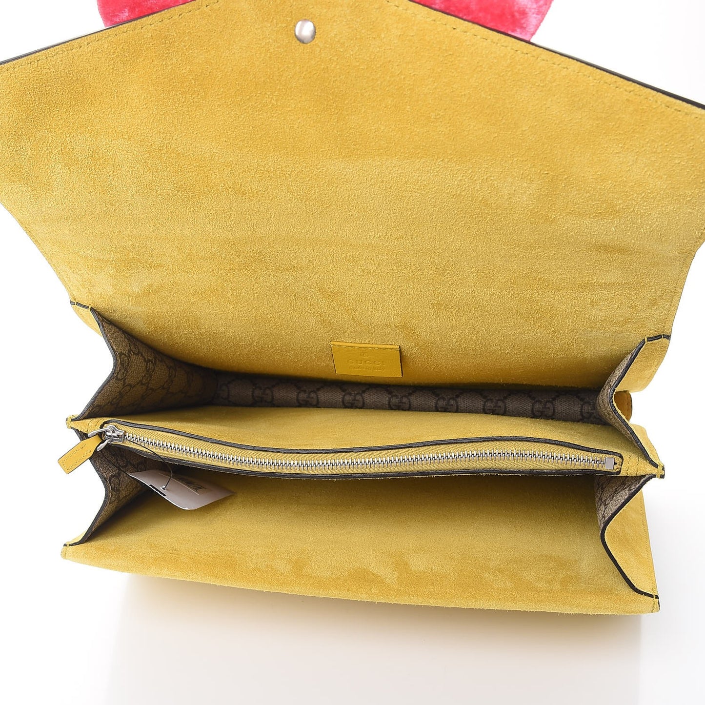 GG Supreme Monogram Crystal Bow Embroidered Medium Dionysus Shoulder Bag Yellow