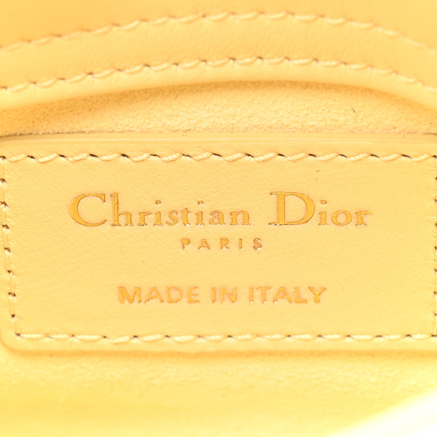 Lambskin Cannage Micro Lady Dior Soft Yellow