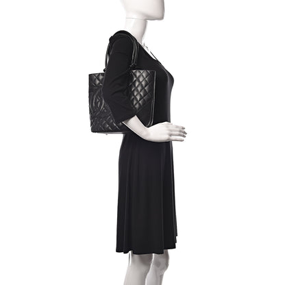 Chanel Calfskin Quilted Medium Cambon Tote Black 2 of 14