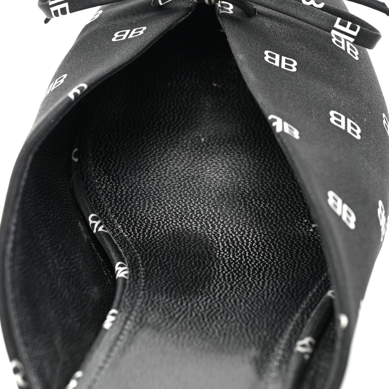 Balenciaga Crepe Satin BB Printed Knife Pointed Toe 40mm Mules 40 Black White 11 of 12