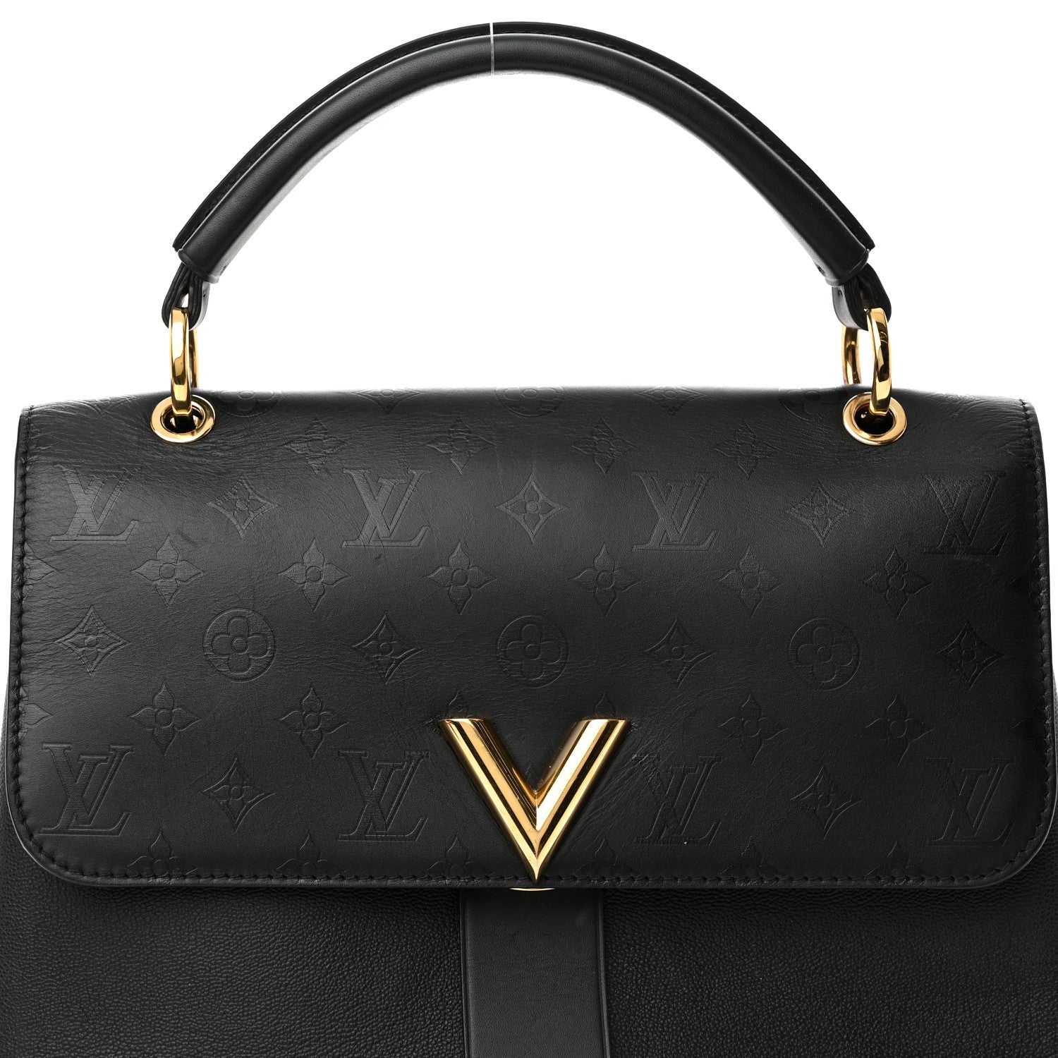 Louis Vuitton Calfskin Monogram Very One Handle Black 7 of 16