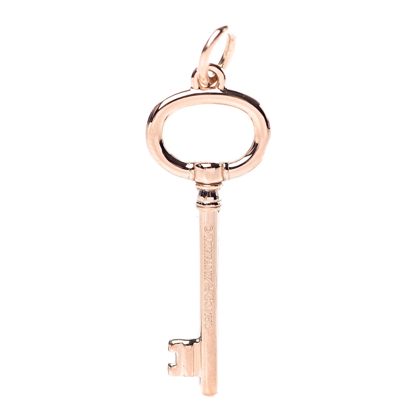 18K Rose Gold Small Oval Key Pendant