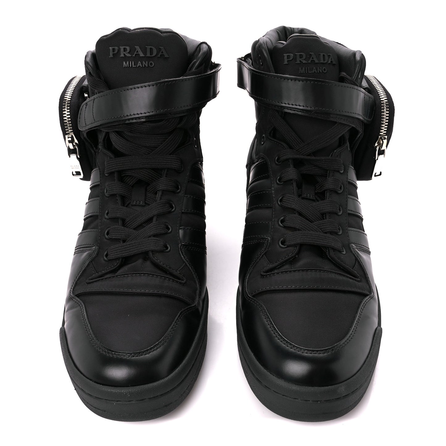 X ADIDAS Re-Nylon Gabardine Metal Triangle Logo Mens Wheel Pouch Pocket High Top Sneakers 12.5 Black