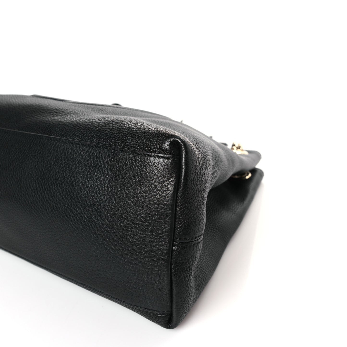 Pebbled Calfskin Medium Soho Chain Shoulder Bag Black