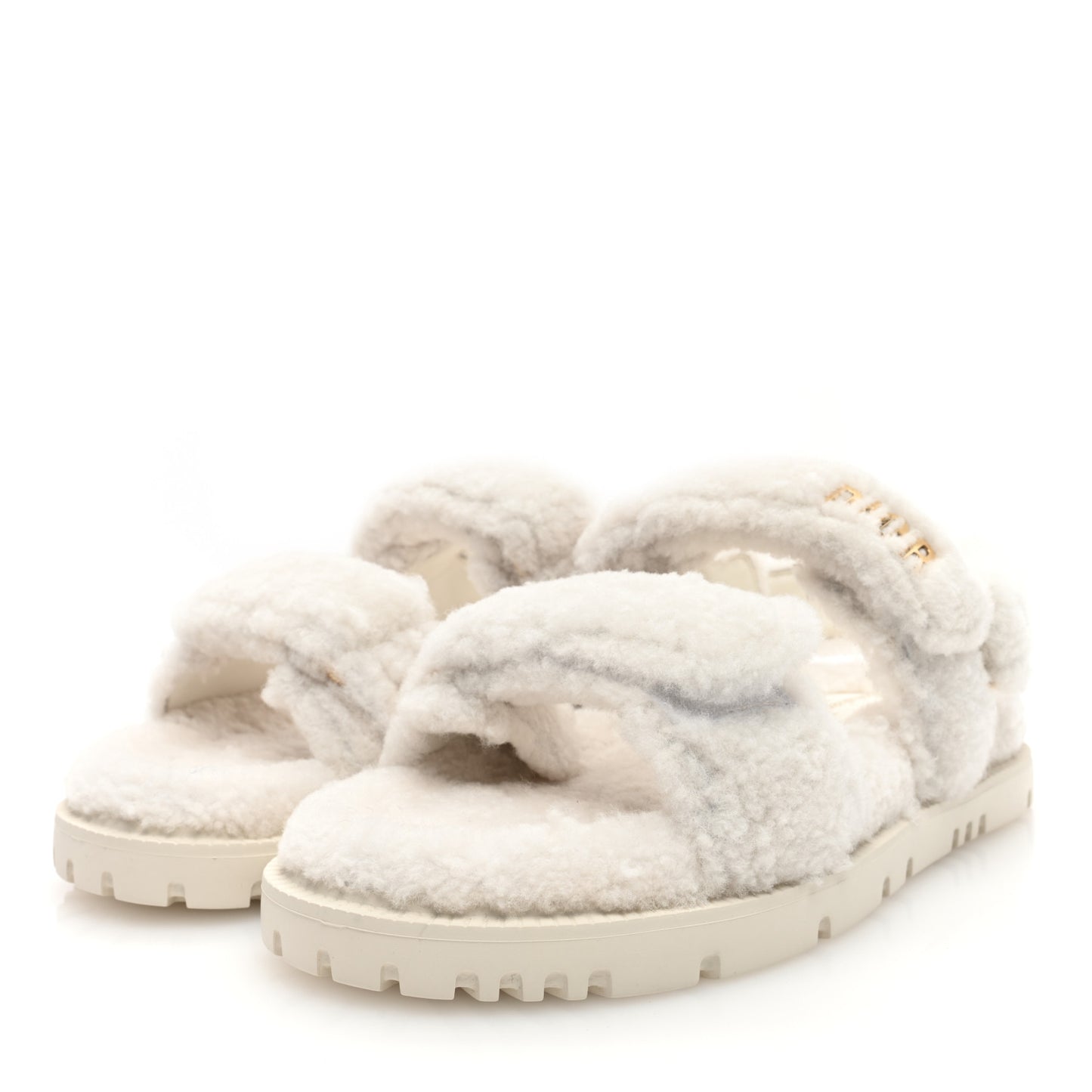 Shearling Dioract 10mm Sandals 39 Off White
