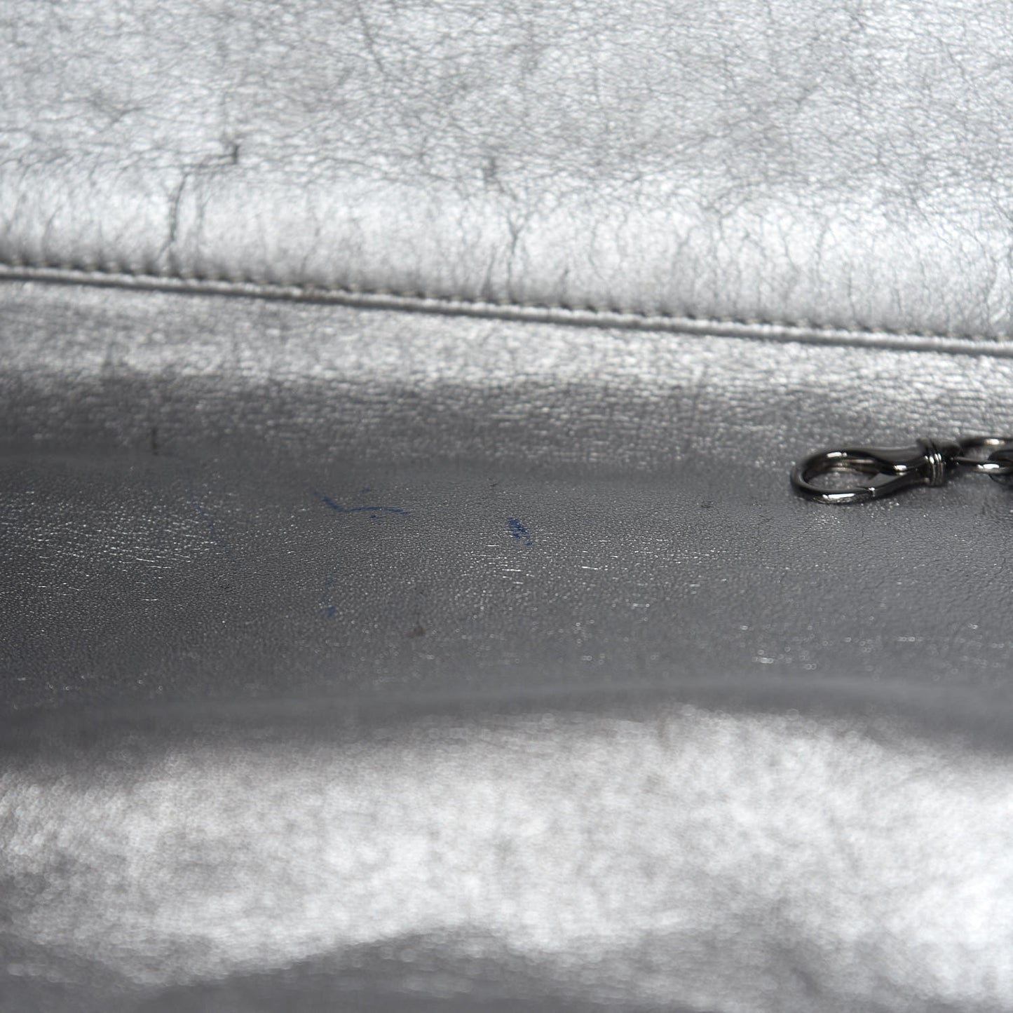 Glazed Caviar East West Modern Chain Tote Black