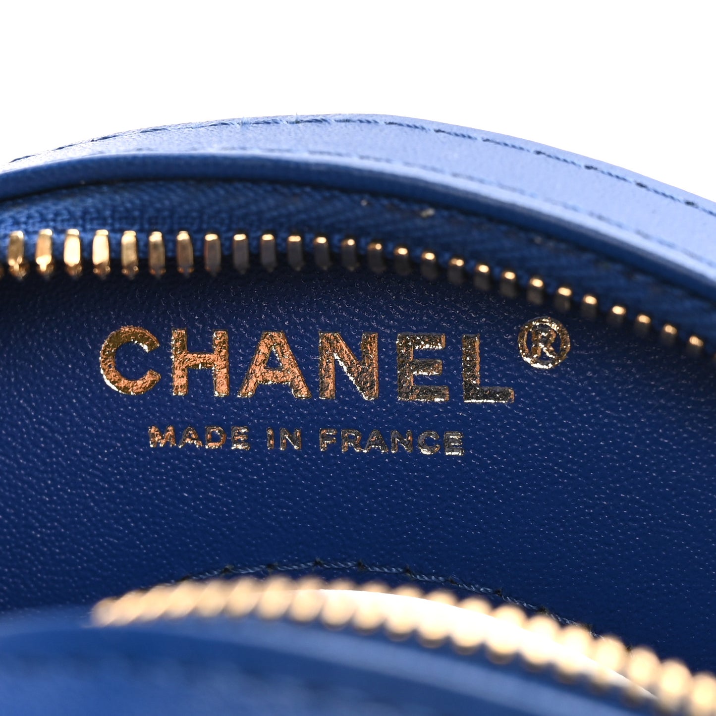 Lambskin Coco Lifesaver Round Bag Blue Black