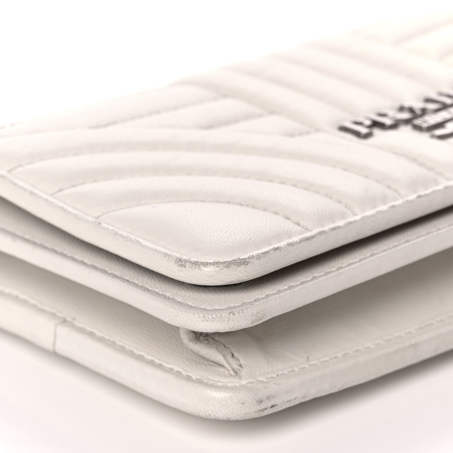 Prada Soft Calfskin Impunture Diagramme Chain Wallet 8 of 11