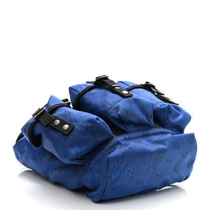 Gucci Econyl Nylon Monogram Off The Grid Utility Pocket Backpack Guilted Blue Black 4 of 12