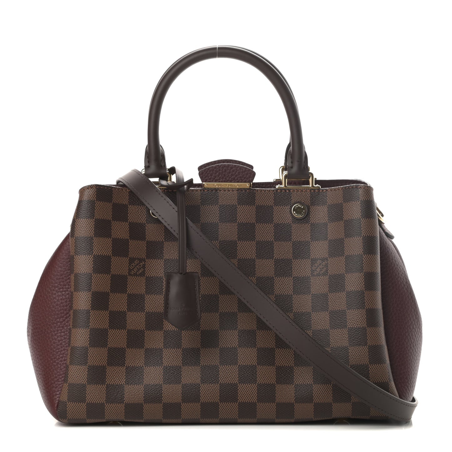Damier Ebene Cuir Taurillon Brittany Bordeaux