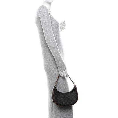 Celine Triomphe Canvas Calfskin Ava Shoulder Bag Tan 2 of 10