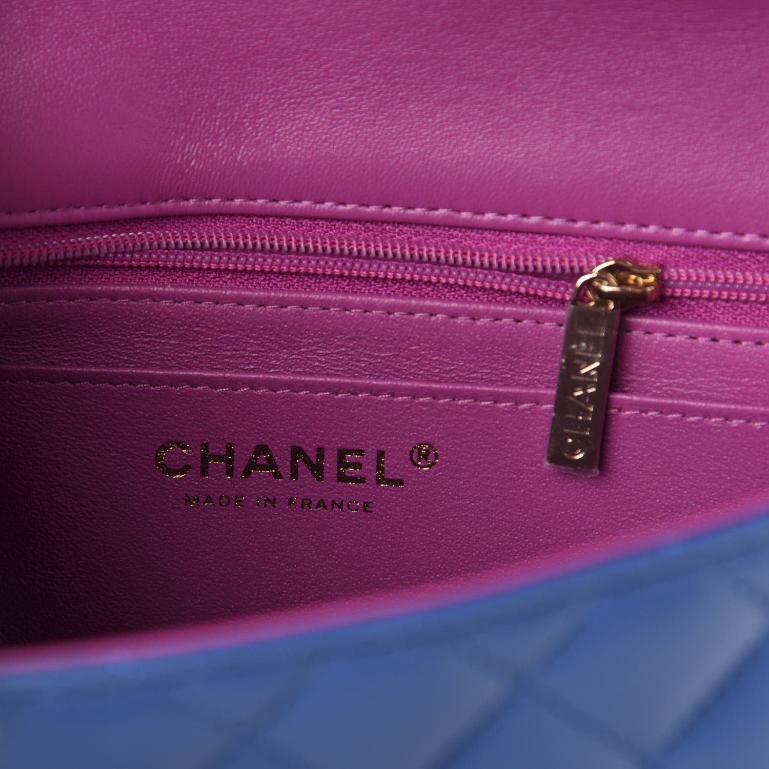 Chanel Lambskin Quilted Mini Rectangular Flap Blue Purple 6 of 10