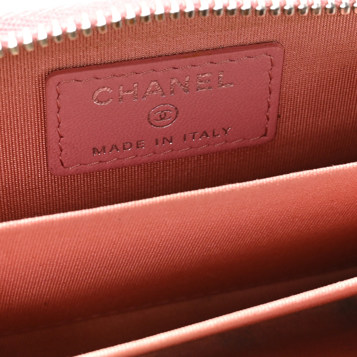 Lambskin Quilted Crossing Zip Around Coin Purse Pink