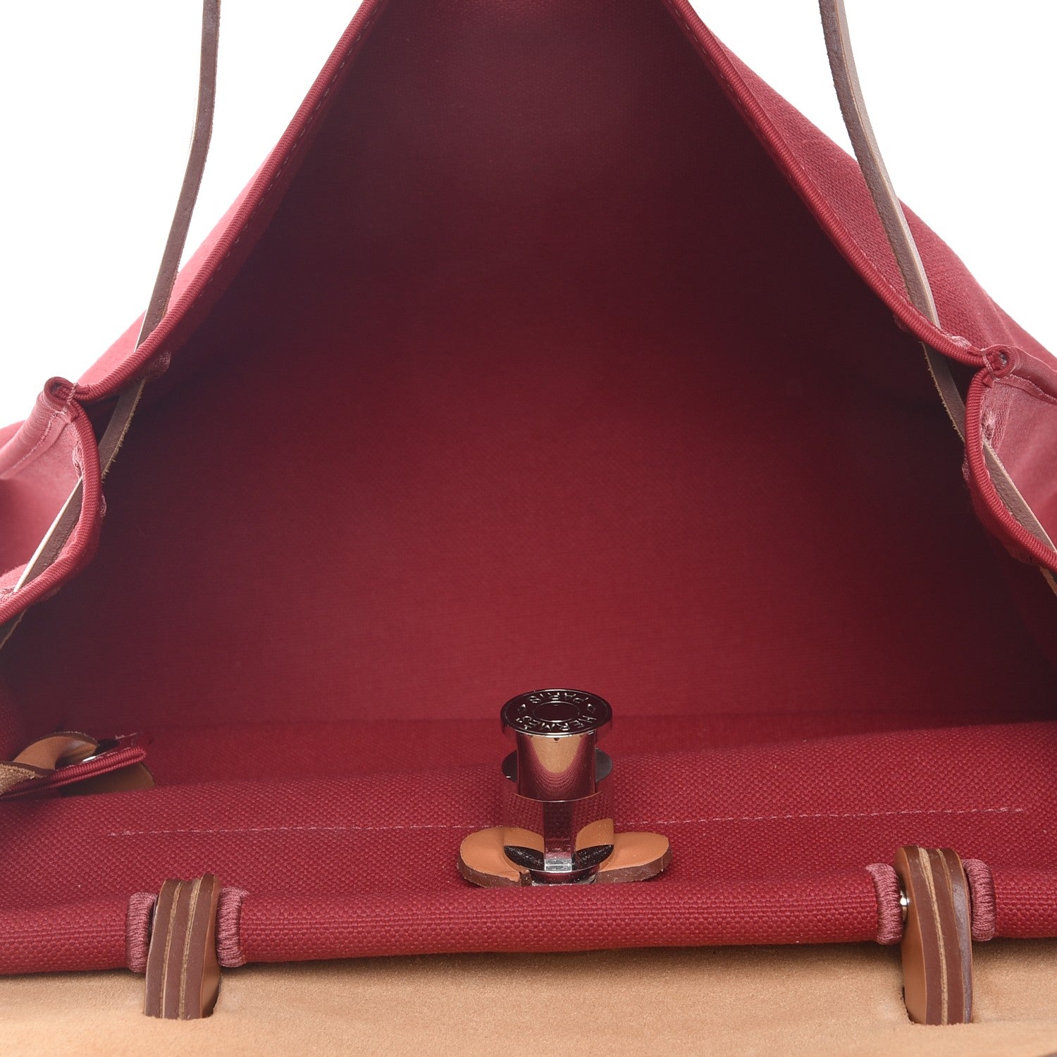 Hermes Vache Hunter Toile Herbag Zip 31 PM Rubis 6 of 11