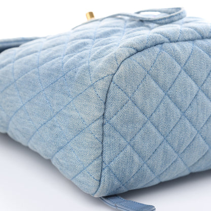 Chanel Washed Denim Quilted Small Urban Spirit Backpack Light Blue 8 of 16